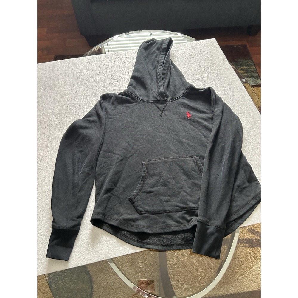 Ralph Lauren Polo Kid's Black Hoodie Sweatshirt Top Size Large (12-14)